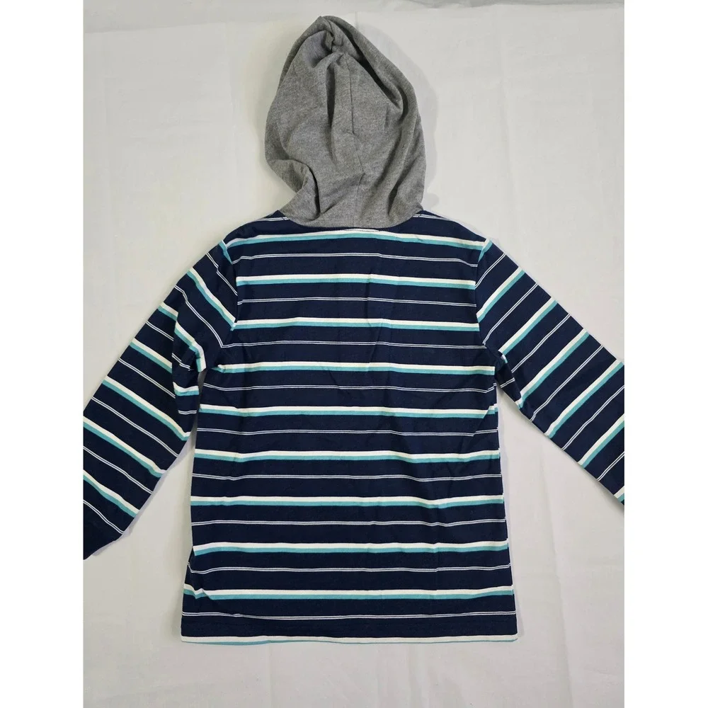 Carters Boys 3T 2pc Outfit Set Striped Hooded Henley and Brown Jogger Pants NEW